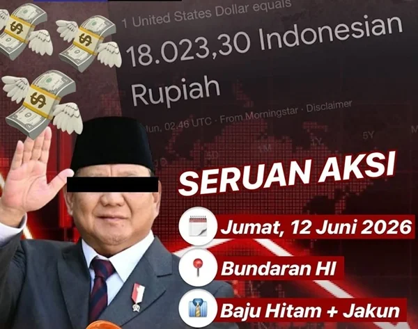Poster edaran aksi yang mengusung seruan “Menuju Indonesia Bangkrut” akan turun ke jalan di kawasan Bundaran HI, Jakarta (Dok : Ist).