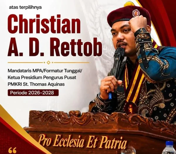 Christian AD Rettob atau Delvis Rettob terpilih sebagai Ketua Presidium PP PMKRI periode 2026–2028 (Dok : Ist).