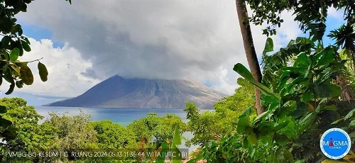 Kondisi Terakhir Gunung Ruang. (Foto: Dok. PVMBG).