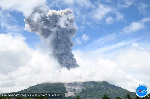 Situasi Terkini Gunung Ibu. (Foto: Dok. PVMBG).