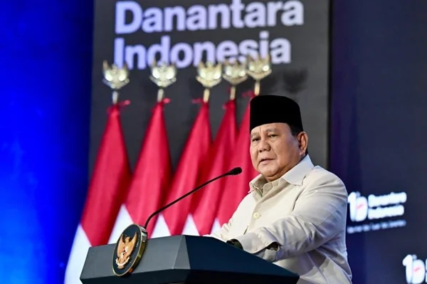 Presiden Prabowo Subianto dalam sambutannya pada acara tasyakuran Hari Ulang Tahun (HUT) ke-1 Danantara Indonesia (Dok : Ist).