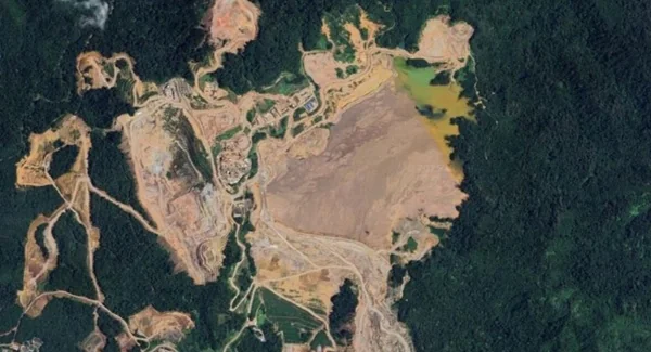 Tangkap layar citra satelit kerusakan hutan di Sumatra (Dok : Int).