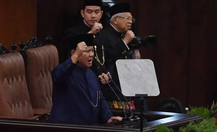Pidato Prabowo Subianto (Foto: Antara).