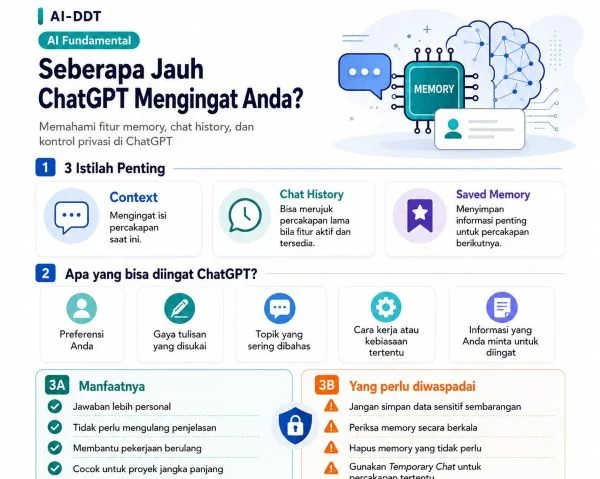 Benarkah ChatGPT Semakin “Mengenal” Anda? Begini Cara Kerja Memory, Chat History, dan Privasi Data  (Dok : Ist).