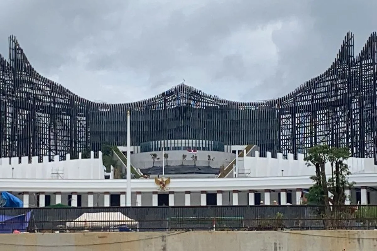 Istana Negara dengan latar belakang Istana Garuda di Ibu Kota Nusantara (IKN). DOC: (KOMPAS.com/HILDA B ALEXANDER)