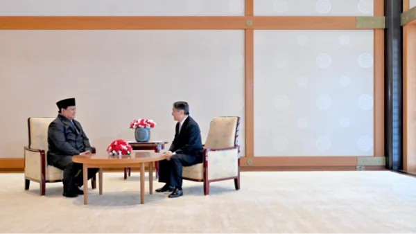 Presiden Republik Indonesia Prabowo Subianto melakukan kunjungan kehormatan kepada Kaisar Jepang Naruhito di Istana Kekaisaran Jepang, Tokyo (Dok : Ist).
