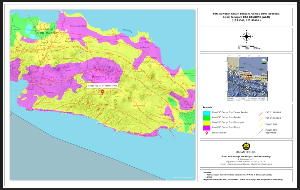 Peta Pulau Jawa barat./Ist