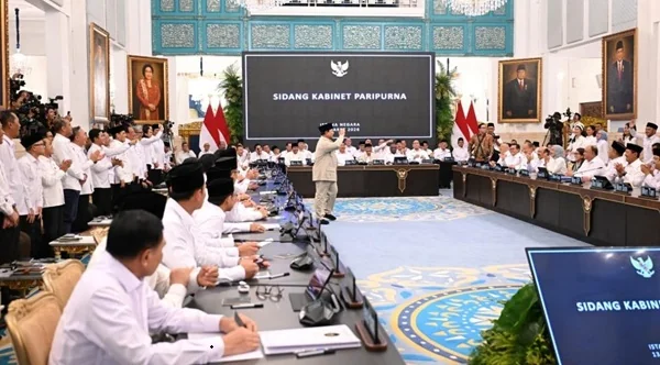 Sidang Kabinet Paripurna yang dipimpin Presiden Prabowo Subianto di Istana Negara, Jakarta (Dok : Ist).