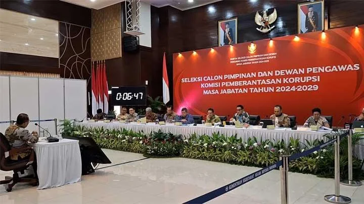 Johanis Tanak yang saat ini menjabat Wakil Ketua Komisi Pemberantasan Korupsi (KPK) menjalani tes wawancara calon pimpinan (capim) KPK periode 2024-2029 di Kementerian Sekretariat Negara (Kemensetneg)./Ist