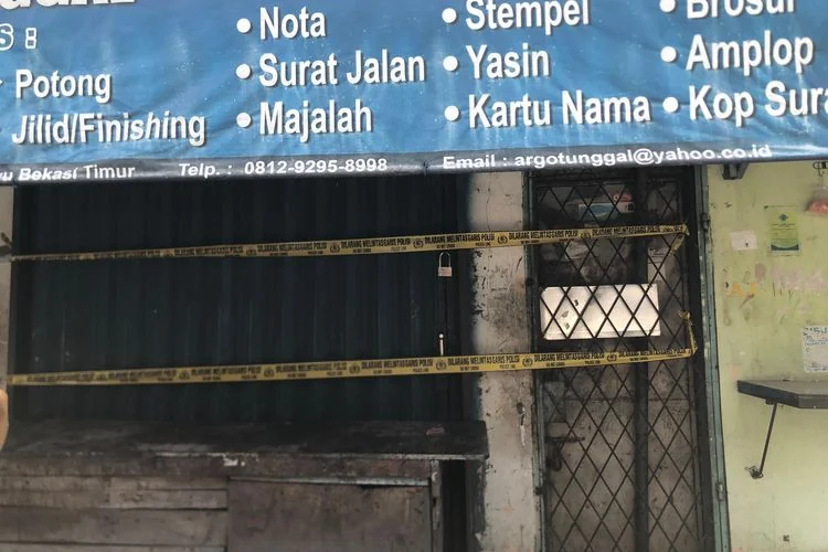 Lokasi penggerebekan percetakan uang palsu di Bekasi./Ist