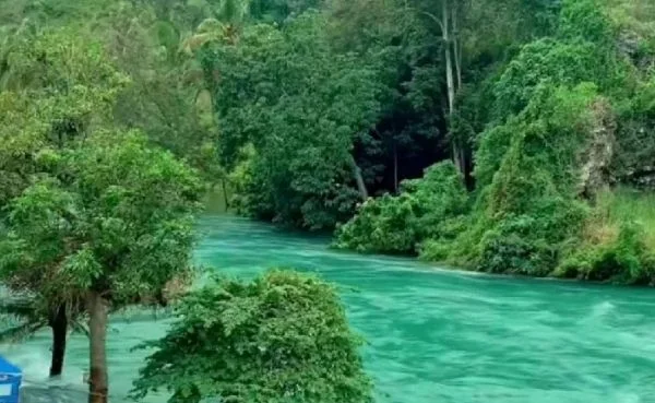Tangkap layar air Danau Singkarak yang viral karena jernih biru kehijaun di tengah banjir di Sumatra (Dok : Int).