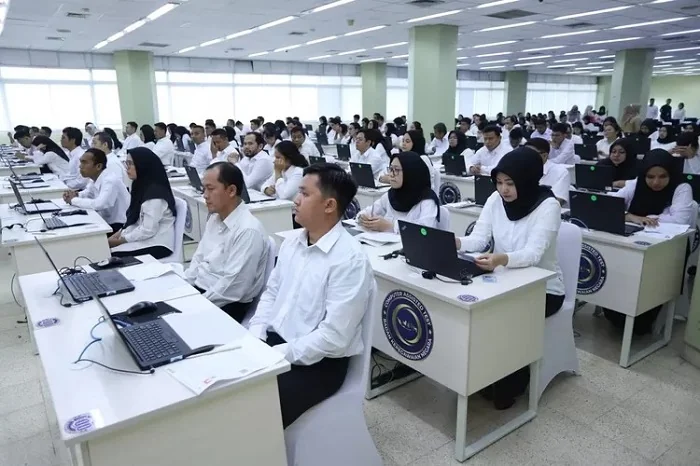 Peserta mengikuti tes Seleksi Kompetensi Dasar (SKD) Calon Pegawai Negeri Sipil (CPNS) 2024. DOC: (INT)