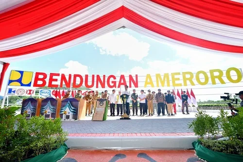 Peresmian Bendungan Ameroro di Konawe, Selasa, (14/05).