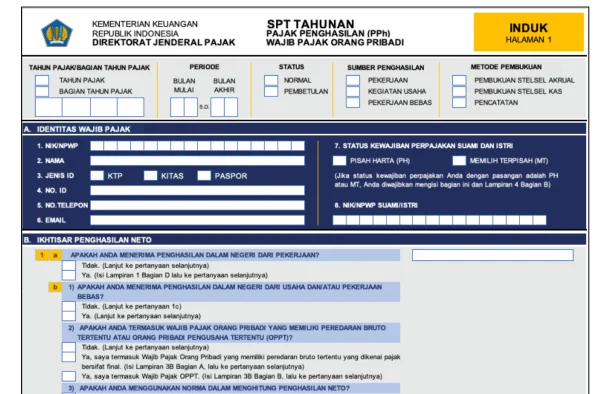 Formulir Coretax untuk Lapor SPT (Dok : Int).