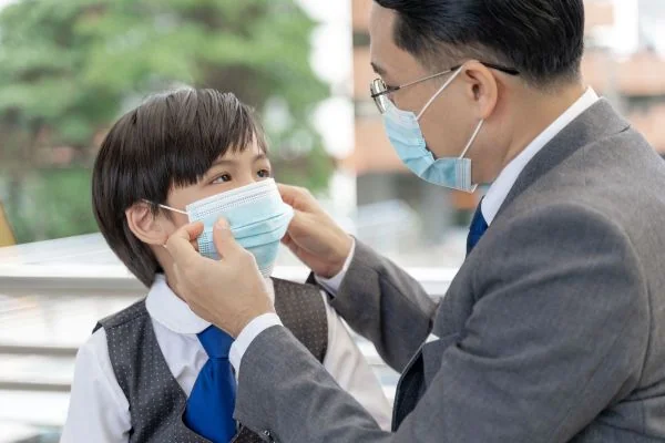 Ilustrasi penggunaan masker untuk anak sekolah (Dok : Int).