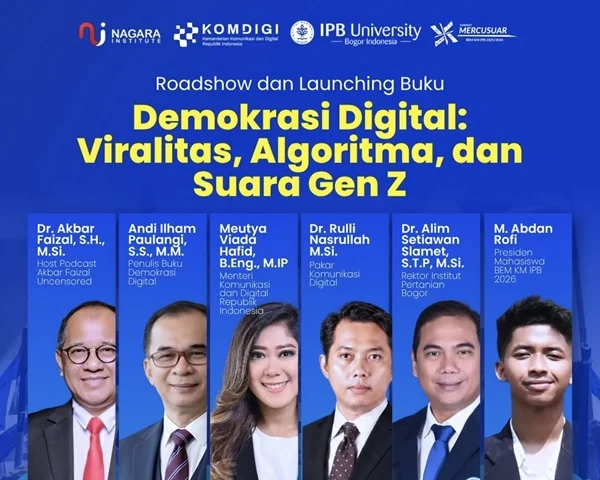peluncuran dan bedah buku Demokrasi Digital: Viralitas, Algoritma dan Gen Z karya Andi Ilham Paulangi di IPB University (Dok : Ist).