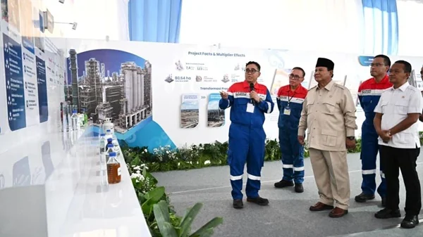 Presiden Prabowo Subianto saat acara peresmian RDMP Balikpapan (Dok : Ist).