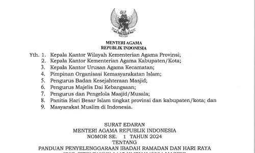 Surat Edaran (SE) Menteri Agama (Menag).