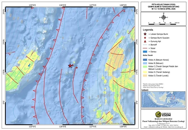 Gempa bumi guncang Sulut dan Maluku Utara (Dok : Ist).