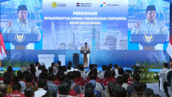 Presiden Prabowo Subianto meresmikan infrastruktur energi terintegrasi Pertamina RDMP Balikpapan (Dok : Ist).