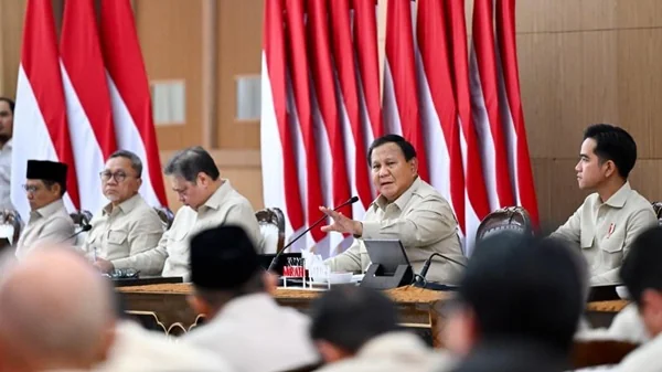 Presiden Prabowo Subianto saat memipin retret kabinet (Dok : Ist).