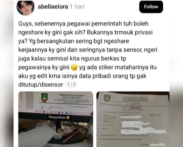 Postingan terkait data pribadi Rio Haryanto yang tersebar di medsos (Dok : Int).