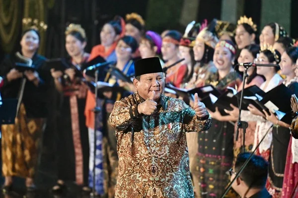 Presiden Prabowo Subianto saat menghadiri acara Puncak Peringatan Natal Nasional Tahun 2025 di Tennis Indoor Senayan, Jakarta (Dok : Ist).